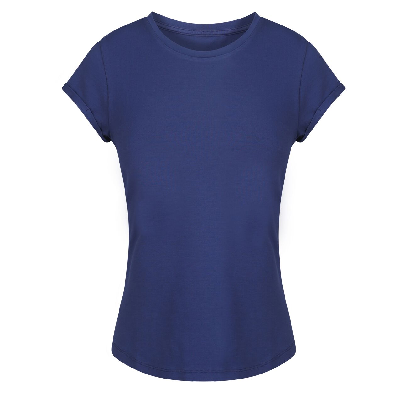 Luxe Dames Tshirt met ronde zoom - blauw