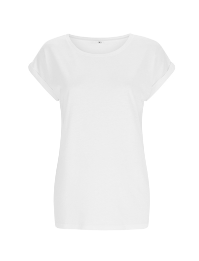 Bamboe Rolled Sleeve Tshirt - wit