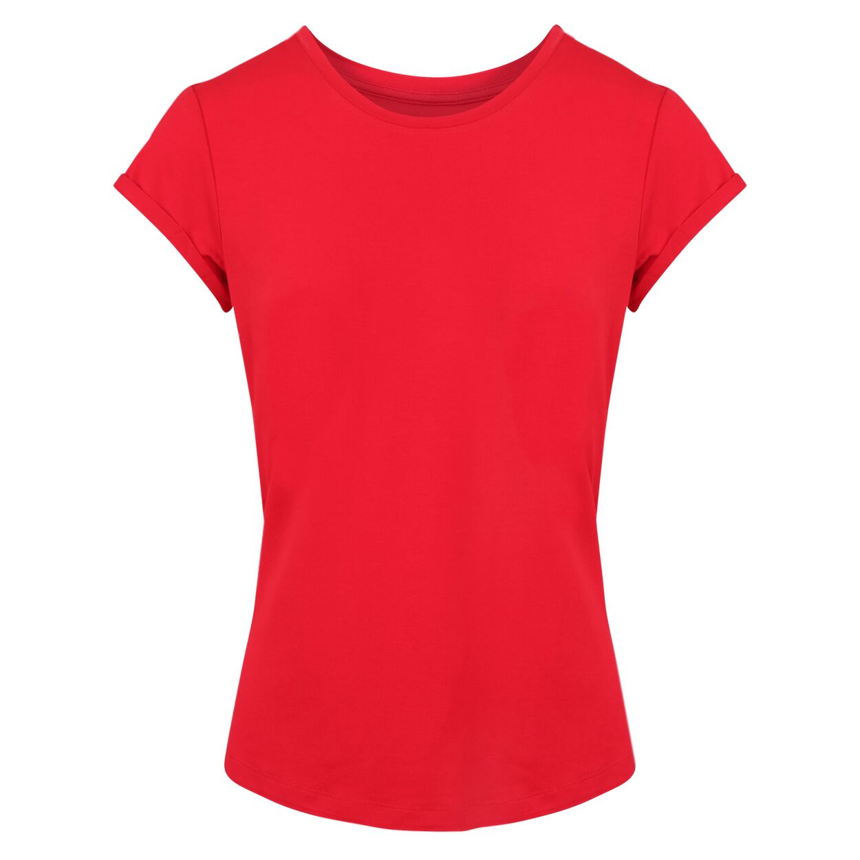 Luxe Dames Tshirt met ronde zoom - rood