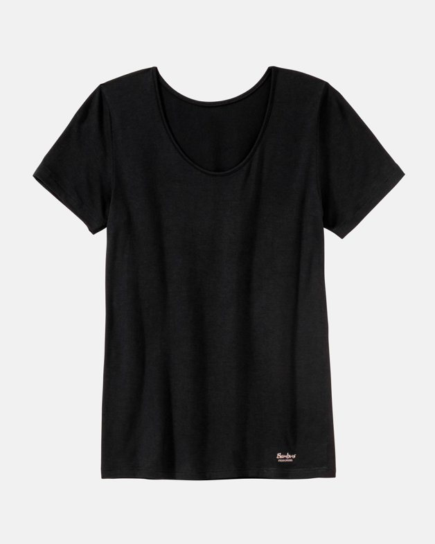 Bamboe T-shirt korte mouwen - zwart
