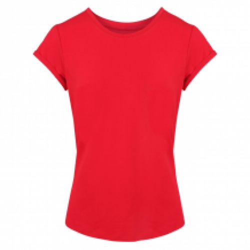 Luxe Bamboe Tshirt met ronde zoom - rood
